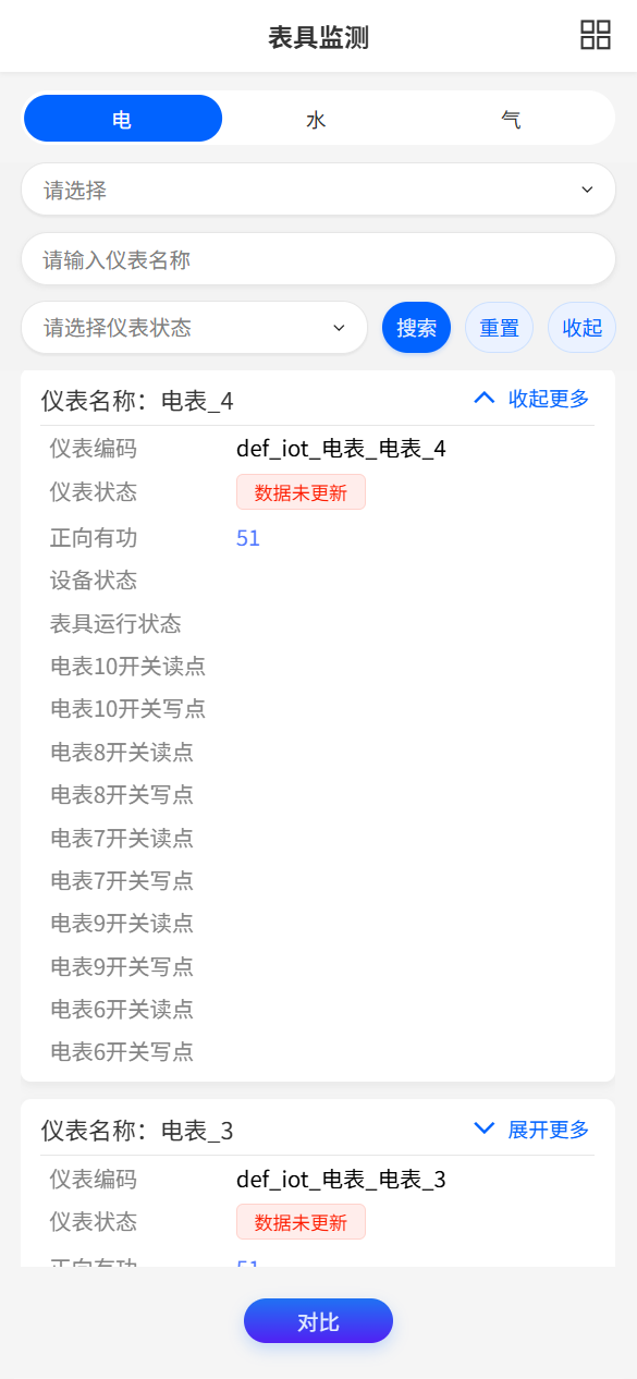 表具监测-列表