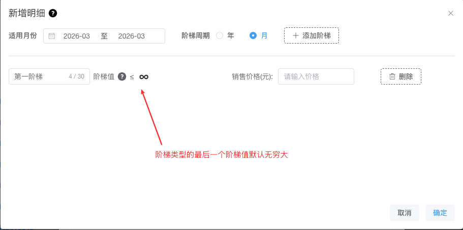 阶梯类型配置